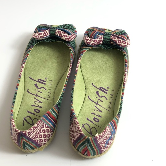 Blowfish Malibu Women’s Multicolor Peep Toe with Bow Flats  Size 7 - Picture 6 of 10
